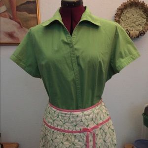 Green cotton button up shirt